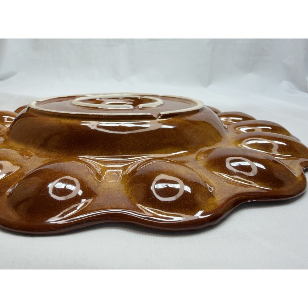 Vintage California USA E400 Ceramic Deviled Egg 12" 16 Count Serving Plate/... - Picture 15 of 15